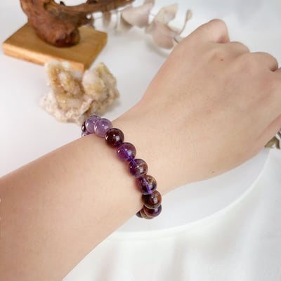 貴人/事業/健康-《10mm紫幽靈異象水晶手鍊》6