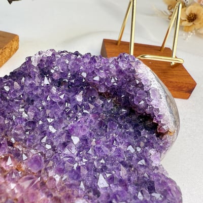 聚財聚氣/淨化磁場-《大愛心原礦紫晶鎮擺件》25