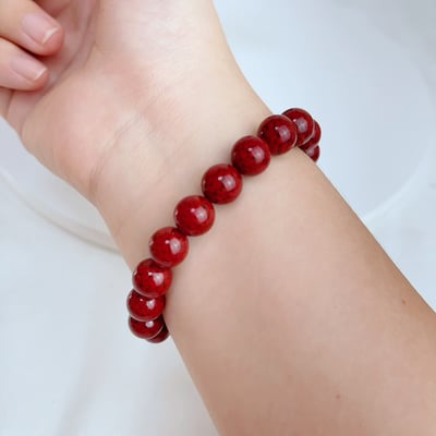 招財&擋煞-《10mm整圈礦體硃砂手鍊》5