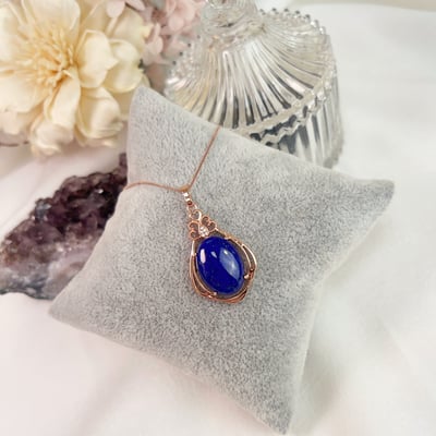 蛋面青金石玫瑰金項鍊3