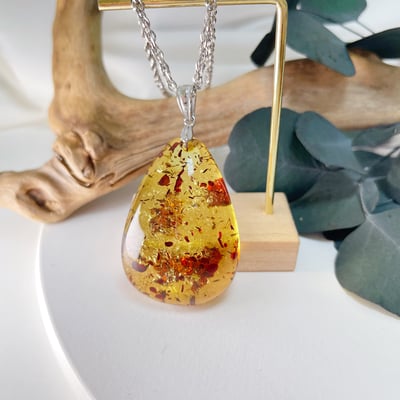 避邪去災/招財納福-《清料黃金花珀琥珀項鍊》5