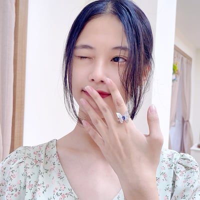 貝母蝴蝶藍寶戒指7