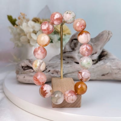 好氣色/磁場循環/招財-《12.5mm櫻花瑪瑙手鍊》6