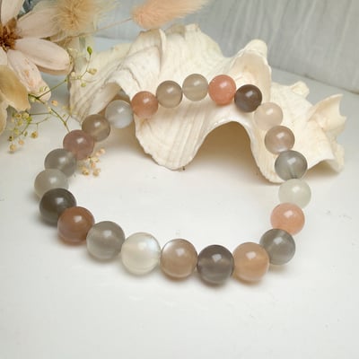 正能量/安穩平靜-《8mm療癒系彩色月光石手鍊》3