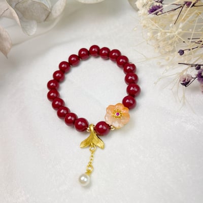 高純度硃砂/避邪平安-《設計款有錢花紫硃砂手鍊》4
