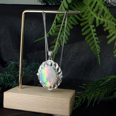 高韻光遊彩/透體料-《頂級高光遊彩蛋白石珠寶項鍊》橢圓切割7