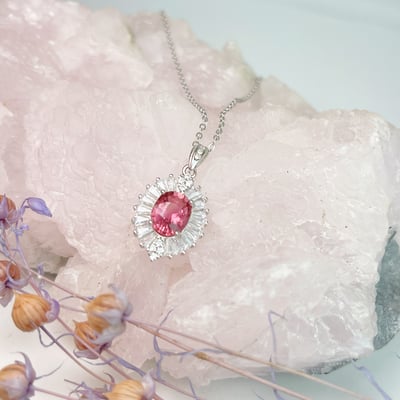 色澤濃郁/收藏級-《高檔粉碧璽項鍊》5