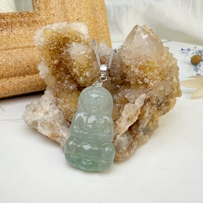 平安/吉祥/靜心-《冰種豆青觀音項鍊》4