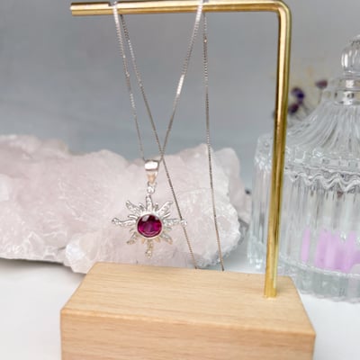 紫紅石榴石太陽項鍊2