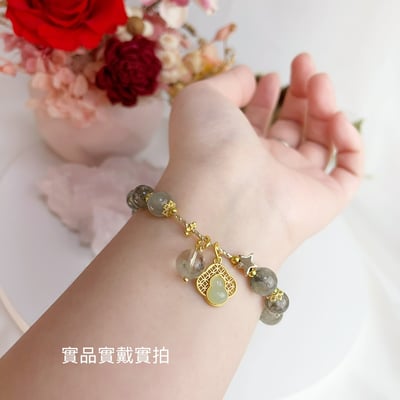 招財/事業-《和田玉葫蘆綠幽靈水晶手鍊》6