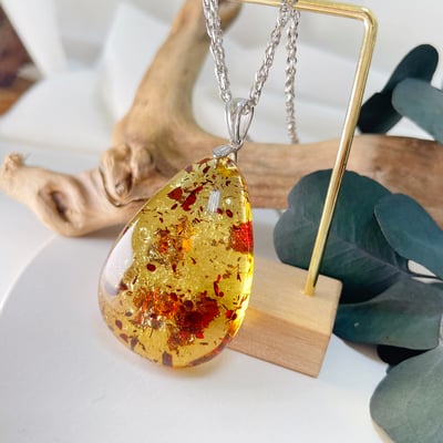 避邪去災/招財納福-《清料黃金花珀琥珀項鍊》6