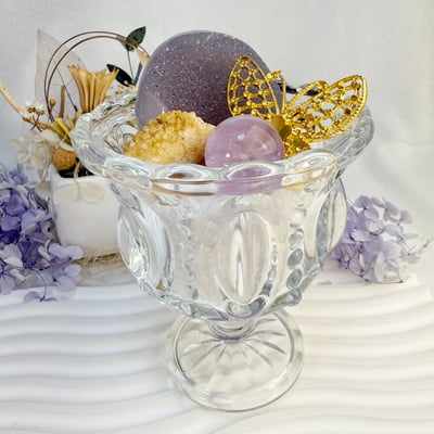 聚財/聚氣/高磁場-《瑪瑙晶鎮紫晶球水晶杯》2