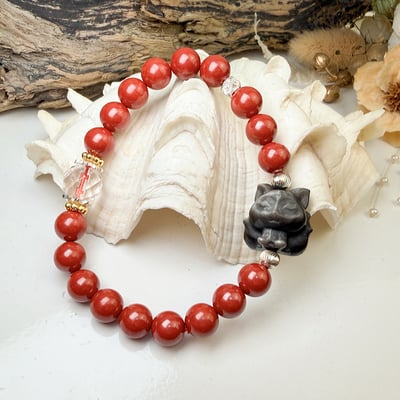 強效人緣/鎮煞避邪/財富能量-《銀曜九尾狐帝王砂硃砂手鍊》4