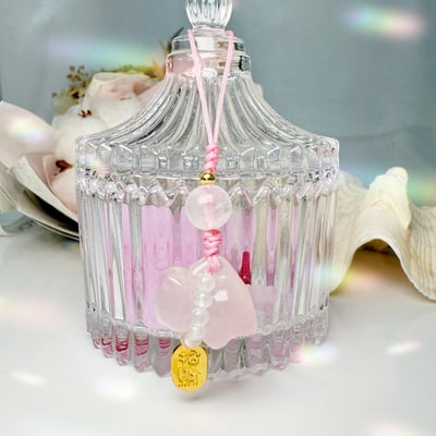 人緣/桃花/心輪-《粉晶貓咪吊飾》5