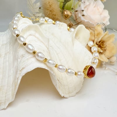 好氣色/女人守護石-《紅石榴珍珠純銀手鍊》6