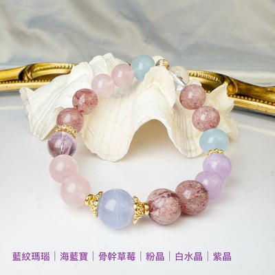好運/正能量/好人緣-《骨幹草莓繽紛多彩水晶手鍊》4