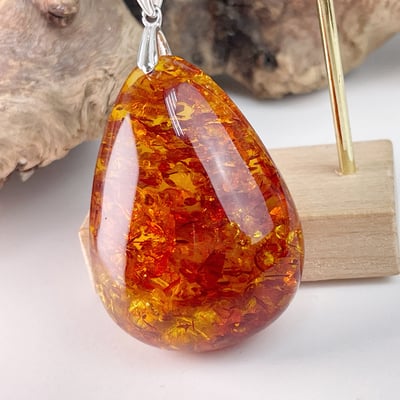 避邪擋煞/招財納福-《高清滿花黃金花珀琥珀項鍊》4