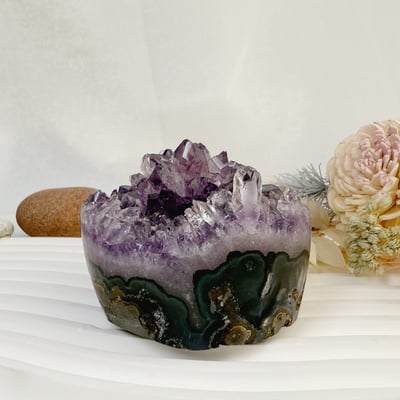 聚財聚氣/淨化磁場-《開口笑原礦紫晶鎮擺件》5