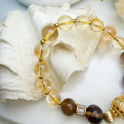 霸氣招財/正能量-《天然黃水晶紫幽月光手鍊》4