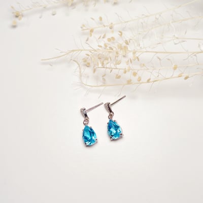瑞士藍拓帕石耳環2