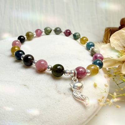 健康+財富-《純銀狐狸碧璽能量手鍊》2