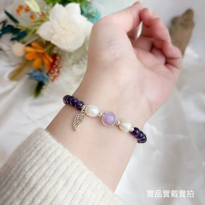 天然珍珠/貴人相助-《純銀翅膀珍珠紫水晶手鍊》5
