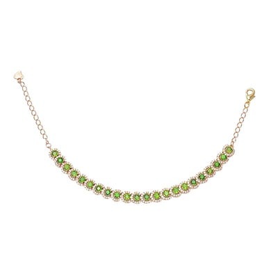 綠透輝石玫瑰金手鍊1