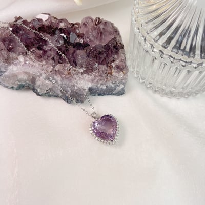 單鑽圈愛心紫水晶項鍊4