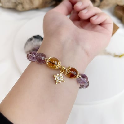 貴人財富-《閃耀光芒紫黃水晶手鍊》6