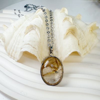 招財/高磁場-《板絲礦母鈦晶項鍊》5