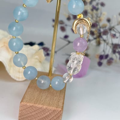 福氣/正能量-《福氣白水晶小豬·海藍寶手鍊》3