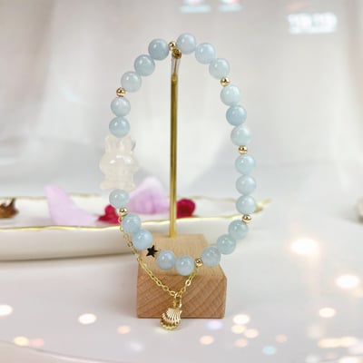 穩定磁場/思緒/平安-《白玉髓兔兔海藍寶手鍊》4