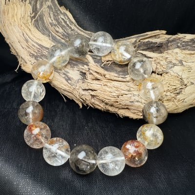 高頻能量/避邪/冥想-《13.5mm彩色骸骨閃靈水晶手鍊》4