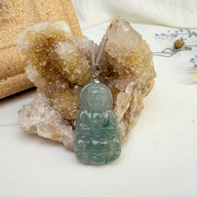 平安/吉祥/靜心-《冰種飄花觀音項鍊》4