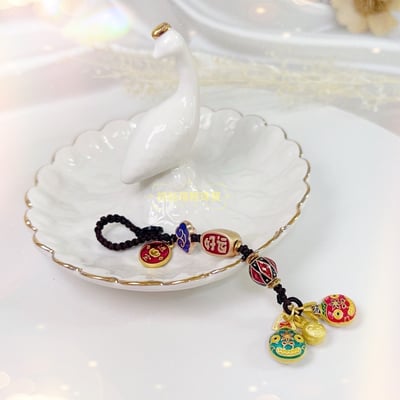 招財納福/闔家平安-《景泰藍注金吞金獸吊飾》4