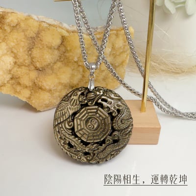 招財/平安/特選-《頂級金曜石龍鳳八卦項鍊》4