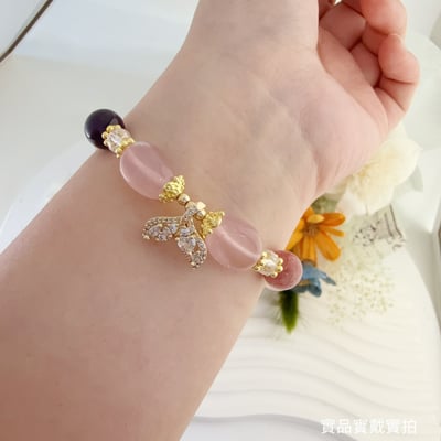 貴人/桃花/財富-《隨形粉晶魚尾手鍊》6