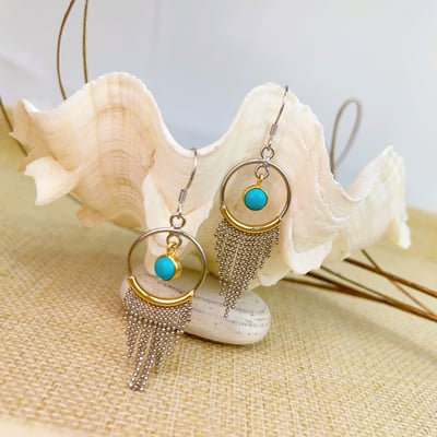 聚財避邪/成就事業-《綠松石流蘇款耳環》4