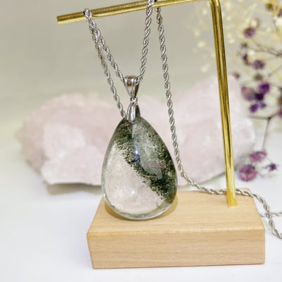 收藏級-清透料綠幽靈水晶項鍊4