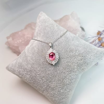 色澤濃郁/收藏級-《高檔粉碧璽項鍊》6