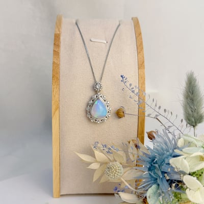 高韻光遊彩/透體料-《頂級高光遊彩蛋白石珠寶項鍊》厚料水滴1