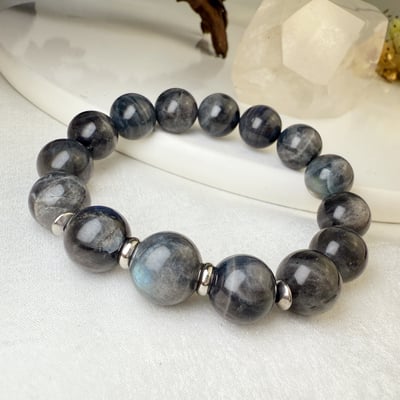 擋煞/沉穩/堅定-《黑體藍韻拉長石手鍊》4