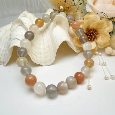 正能量/安穩平靜-《7mm療癒系彩色月光石手鍊》2