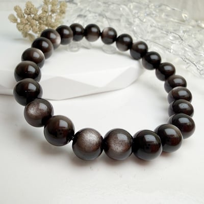 招財/避邪/防小人-《8mm高光銀曜手鍊》3