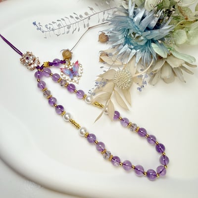 貴人/正能量/開運-《蝴蝶翩翩·紫水晶吊飾鍊》5