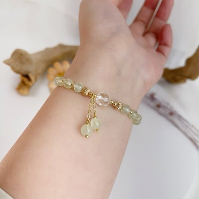 希望之石/財富自由-《天然淡綠葡萄石水晶手鍊》5