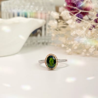 綠透輝石鑽金圈戒指5