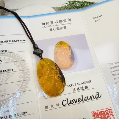 頂級藍珀/招財納福-《神龍顯威原皮藍珀·琥珀項鍊》8