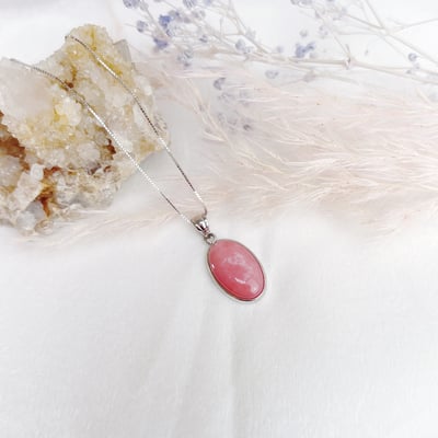 天然粉紅蛋白石項鍊2