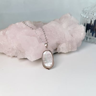 錳鋁榴石宮廷風貝母項鍊7